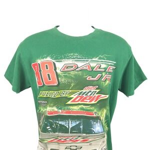 NASCAR Dale Jr 88 Diet Mountain Dew Double Sided Racing‎ Graphic T-Shirt M